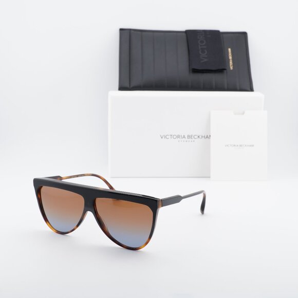 Victoria Beckham VB619S 005 Shield Sunglasses – Black/Tortoise/Brown Gradient main image 6